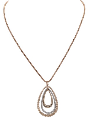 Multi-Texture Layered Teardrop Necklace