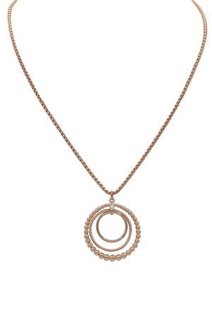 Multi-Texture Layered Circle Pendant Necklace