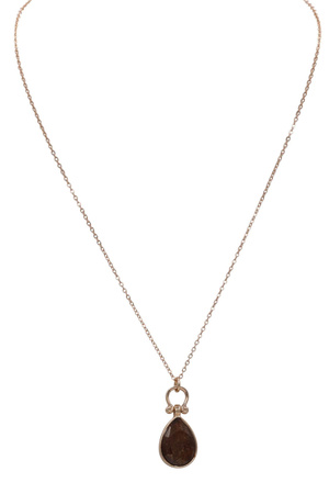 Shimmering Metal Teardrop Pendant Necklace