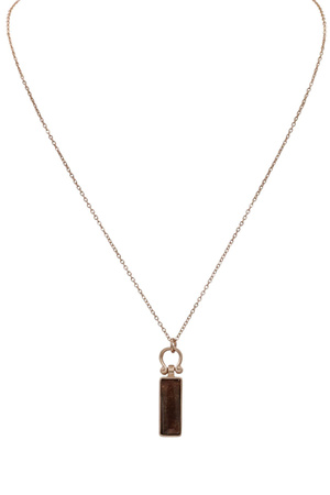 Shimmering Metal Rectangle Pendant Necklace