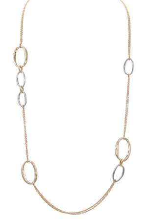 Linked Oval Metal Chain Necklace