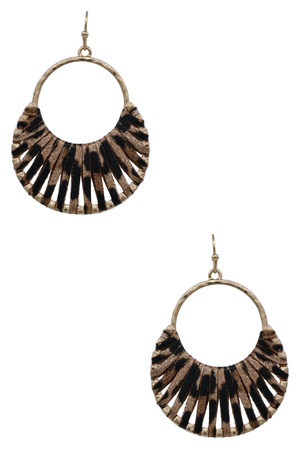 Contemporary Metal and Faux Leather Dangles