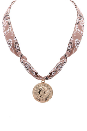 Vintage Western Bandana Necklace with Coin Pendant