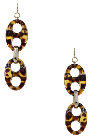 Linked Acetate Fish Hook Earrings