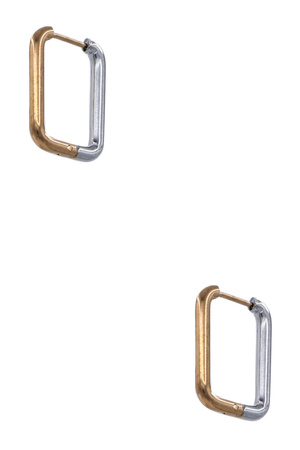 Stainless Steel Rectangle Huggie Hoop Earrings