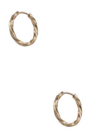 Stainless Steel Twisted Huggie Hoop Earrings