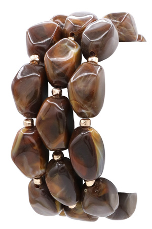 Marble Finish Acrylic Bead Stretch Bracelet Set