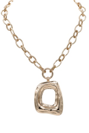 Abstract Shape Metal Pendant Necklace