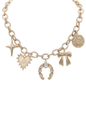 Metal Horseshoe & Western Charms Necklace