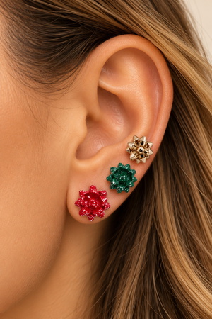 Festive Christmas Bow Post Earrings