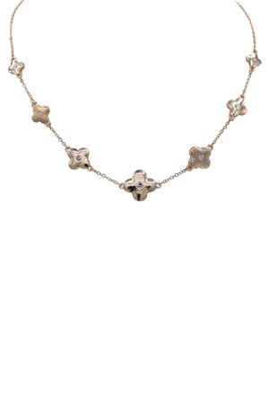 Dainty Clover Charm Station Necklace