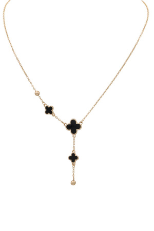 Dainty Metal Clover Y Pendant Necklace