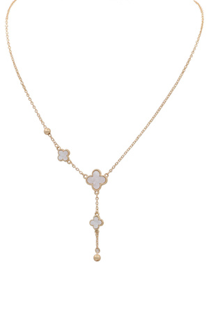 Dainty Metal Clover Y Pendant Necklace