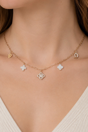 Brass Metal Mixed Charm Pendant Necklace