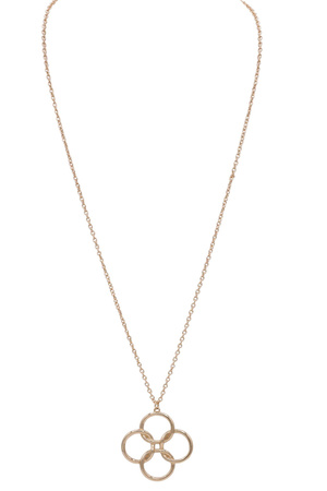 Modern Metal Quatrefoil Long Pendant Necklace