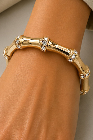 Bamboo-Inspired Pave Linked Stretch Bracelet