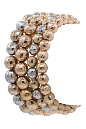 Metal Disco Ball Bead Stretch Bracelet 4-Piece Set