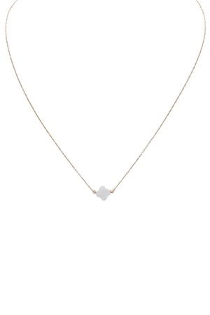 Pearl Accent Quatrefoil Statement Necklace
