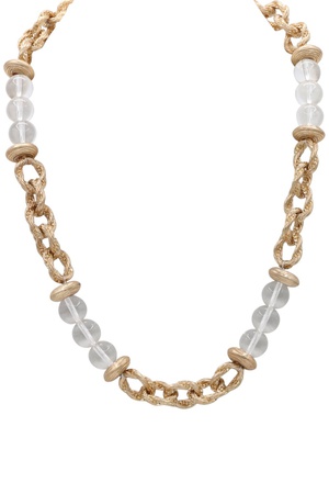 Metal Rope Chunky Chain Marble Necklace