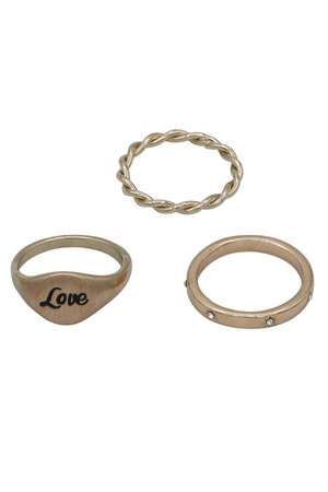 Inspirational Engraved Metal Ring Trio  Set