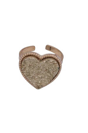 Sparkling Druzy Heart Statement Ring