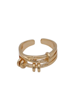 Gold Dipped Brass Layered Band Ring