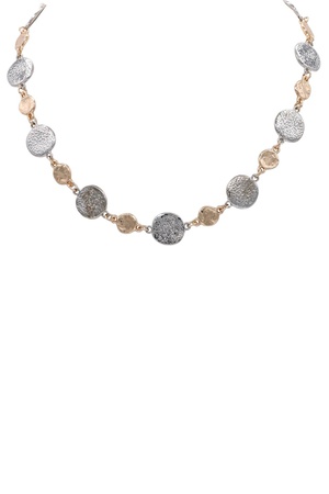Modern Hammered Disc Necklace - Station Style