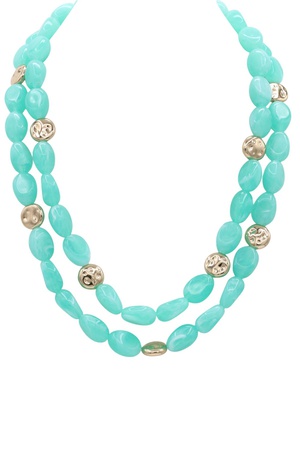 Layered Acrylic Beaded Statement Necklace