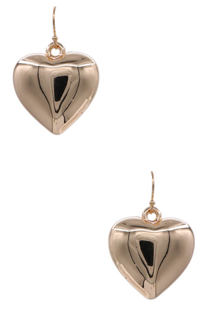 CCB Puffy Heart Dangle Earrings
