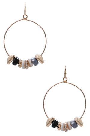 Metal Beaded Drop Earrings