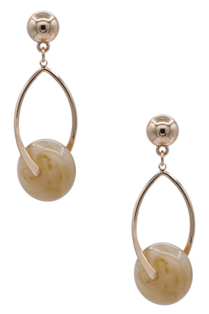 Marble Bead Gold Dipped Drop Earrings