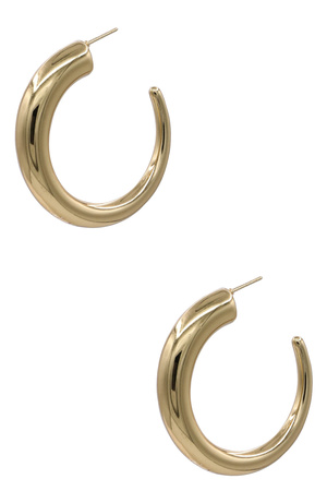 Polished Puffy Hoop Stainless Steel Earrings