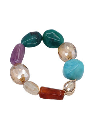 Acrylic Stone Jewel Stretch Bracelet