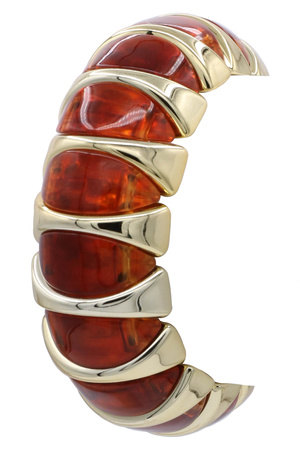 Chunky Plastic Beaded Elastic Bracelet