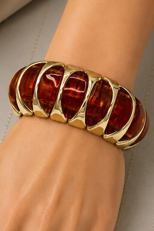 Chunky Plastic Beaded Elastic Bracelet