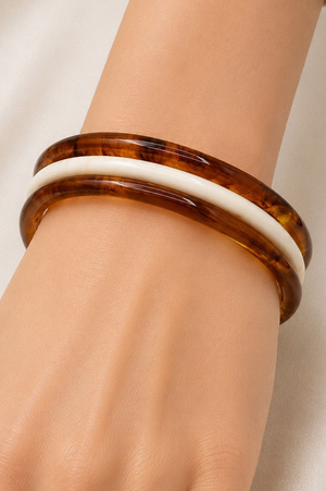 Polished Resin Stackable Bangle Bracelet