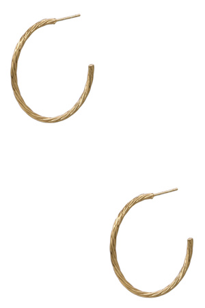Stainless Steel Twisted Hoop Pin-Catch Earrings