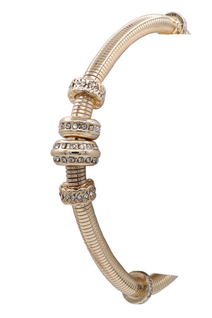 Statement Brass Pavé Stretch Ring Bracelet