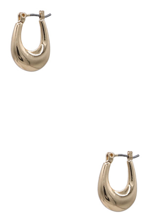 Statement Gold Puffy Huggie Earrings