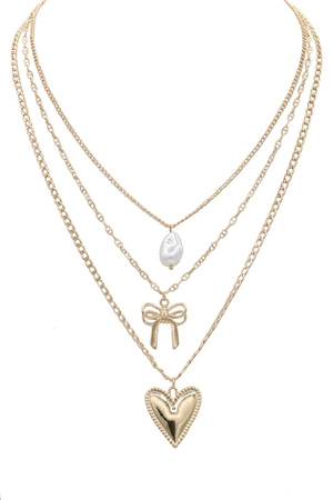 Statement Layered Charm Necklace