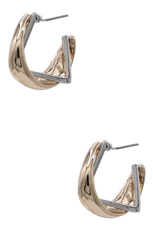 Statement Double Geometric Metal Hoops