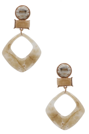 Bold Layered Geo Resin Earrings