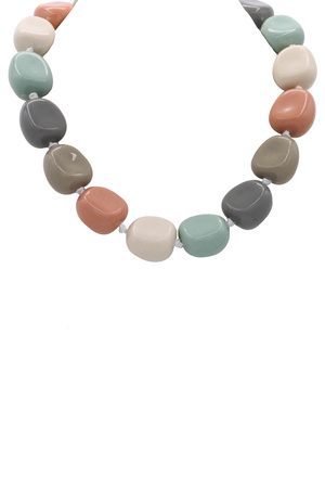 Colorful Pastel Nugget Resin Statement Necklace