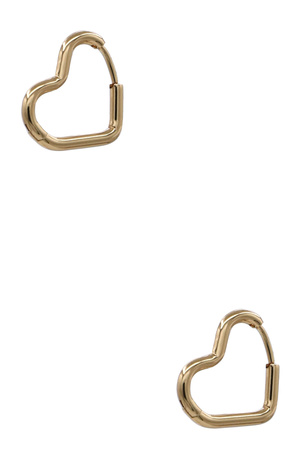 Metal Stainless Heart Hoop Huggie Earrings