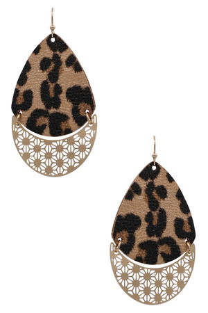 Leopard Teardrop Statement Earrings