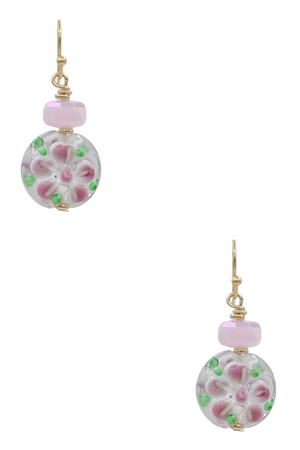 Statement Painted Floral Glass Earrings