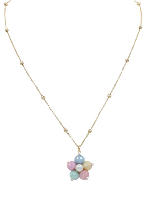 Statement Glass Beaded Flower Necklace