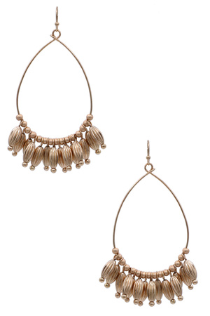 Elegant Metal Teardrop Tassel Earrings