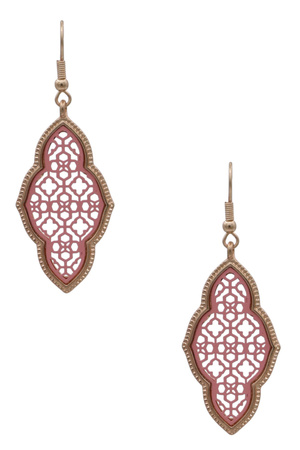 Chic Matte Metal Fleur Pendant Earrings