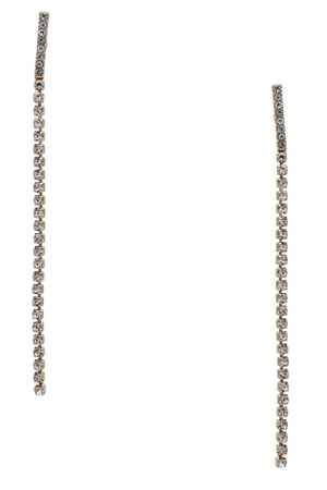 Glam Rhinestone Bar Tassel Drop Earrings